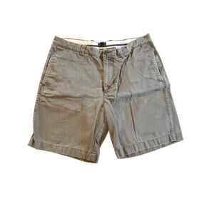 J. Crew Chino Shorts Mens 36 Tan Flat Front 9 Inseam Casual